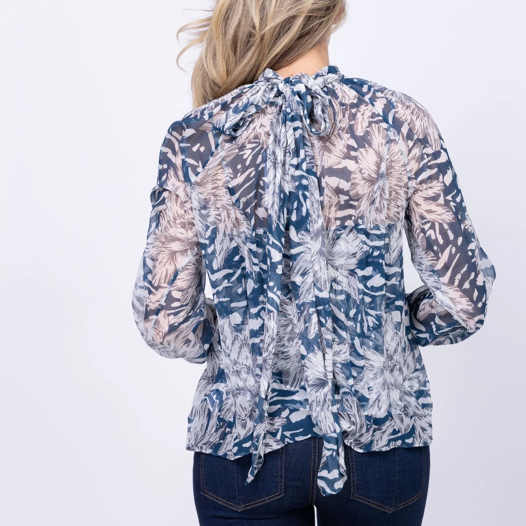 Christy Lynn Teagan Blouse - Navy Lotus